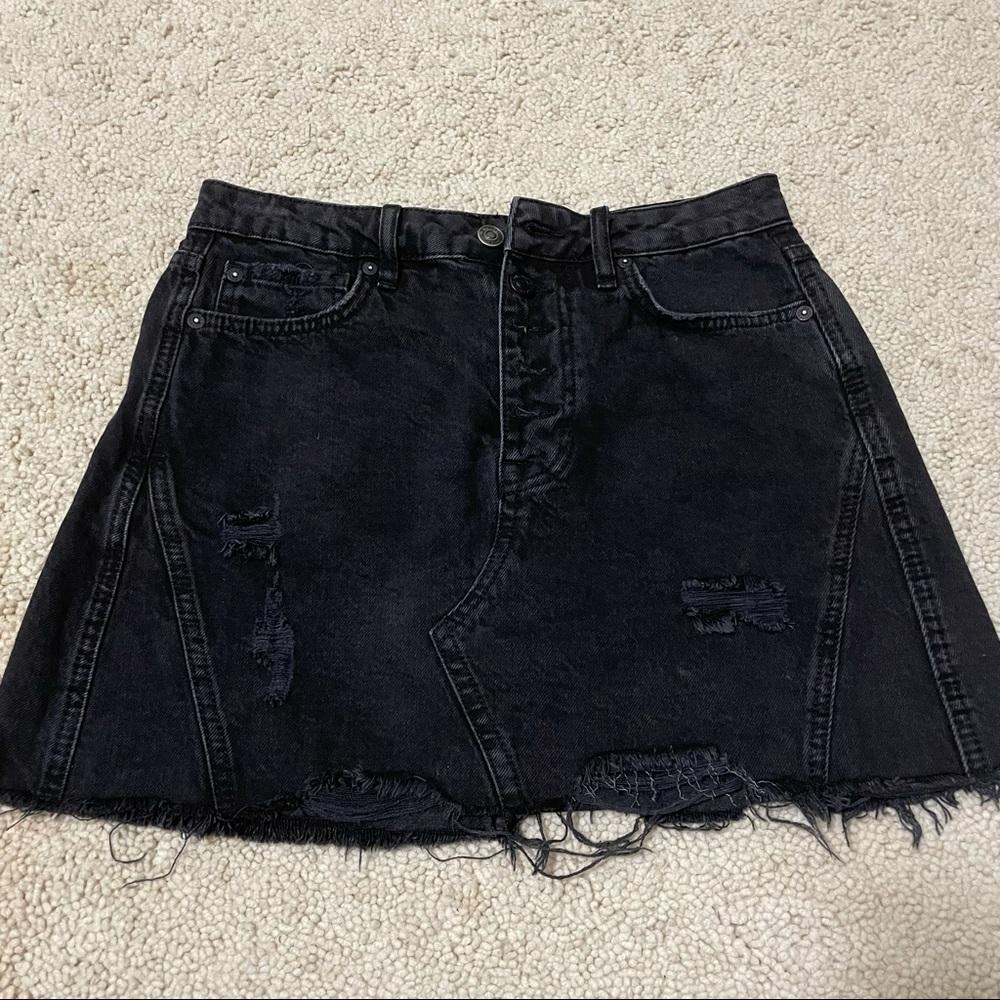 Free People Distressed Mini Skirt